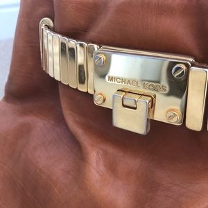 Michael Kors leather handbag with 24k gold details